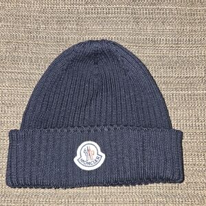 Moncler Ribbed Beanie Navy